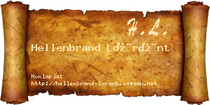 Hellenbrand Lóránt névjegykártya